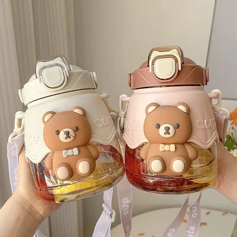 1000ml Cute Cartoon Drinking Bottle – Large-Capacity Water Bottle for Daily Use
