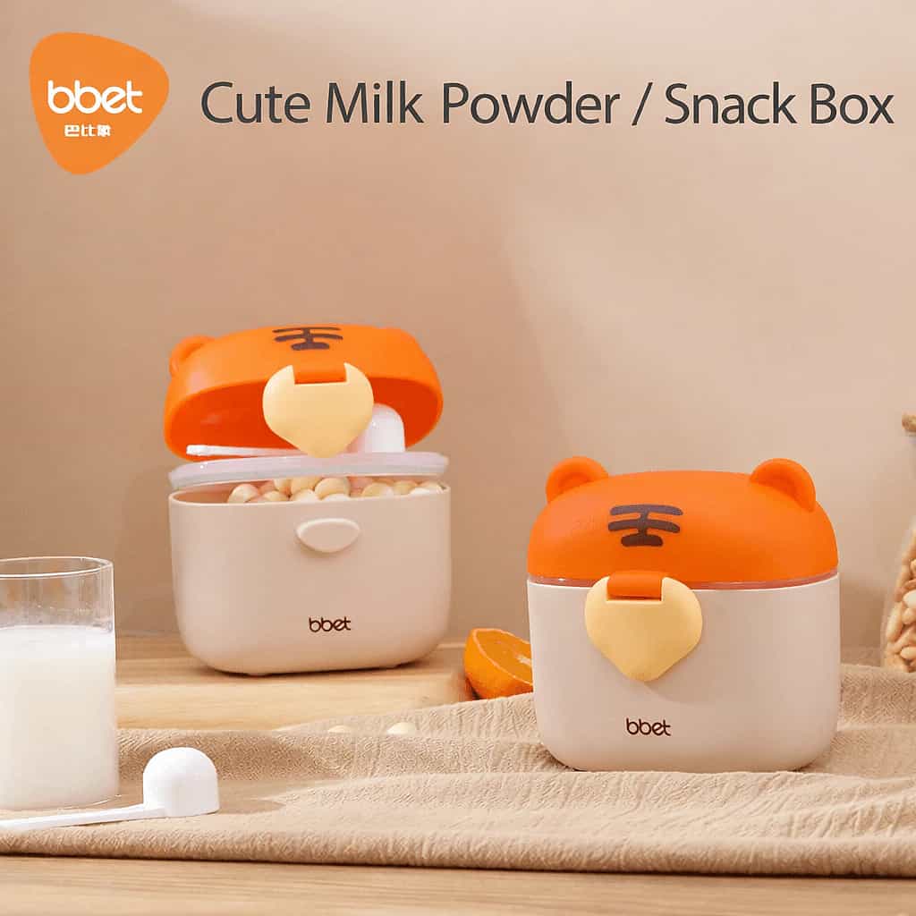 Cute Milk Powder / Other Food portable Container Box with spoon and holder