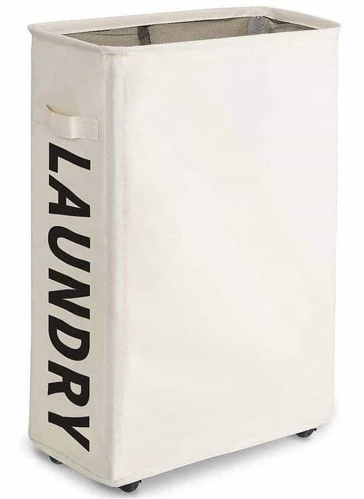 Foldable Slim Laundry Basket with Wheels