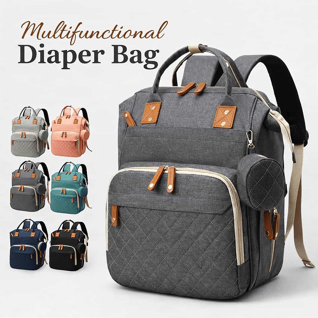 Multifunction Baby Diaper Bag Backpack – Waterproof Large Capacity Travel Bag