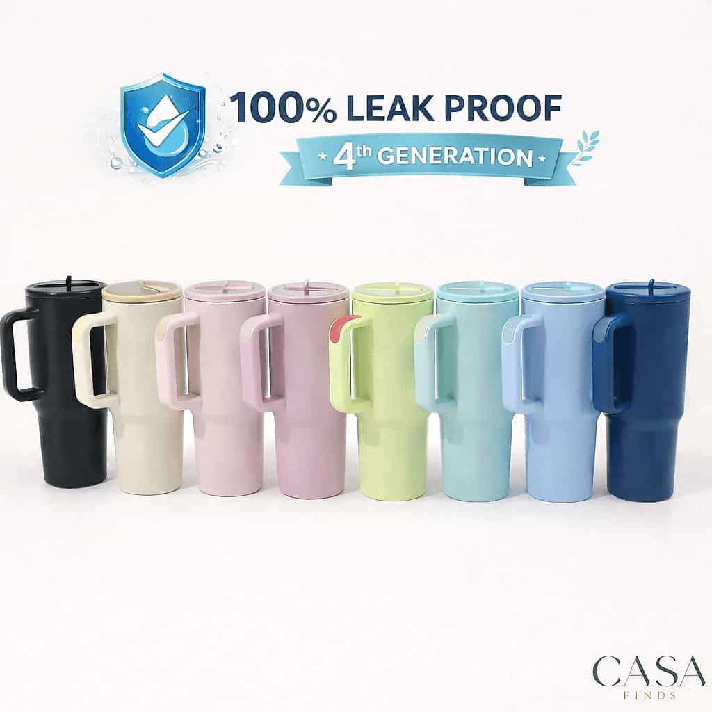 4th Generation 1200ml Pastel Color Tumbler with Handle & Straw (100% Leak Proof)