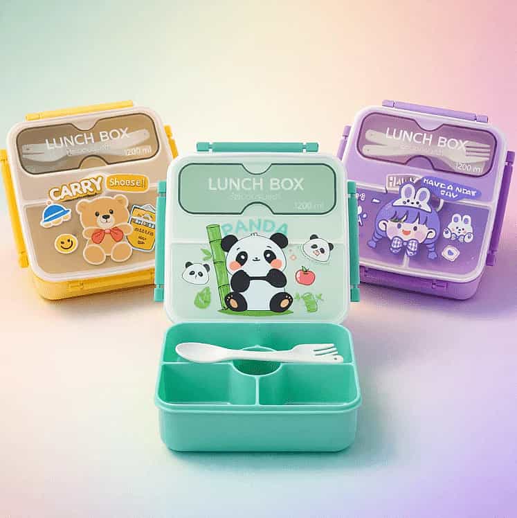 Cute Lunchbox With Spoon and Folk