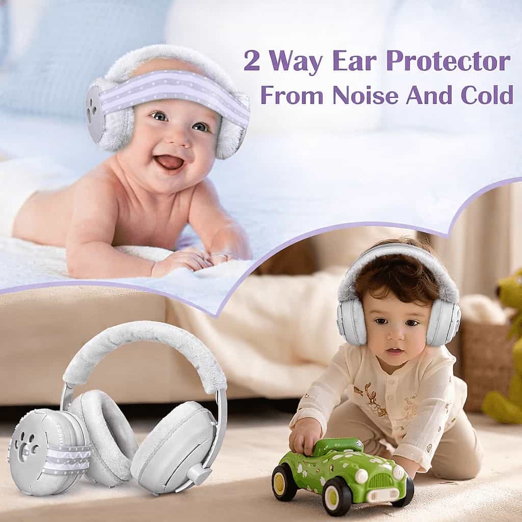 2 Way Baby Earmuffs , Ear Protector From Noise and Cold