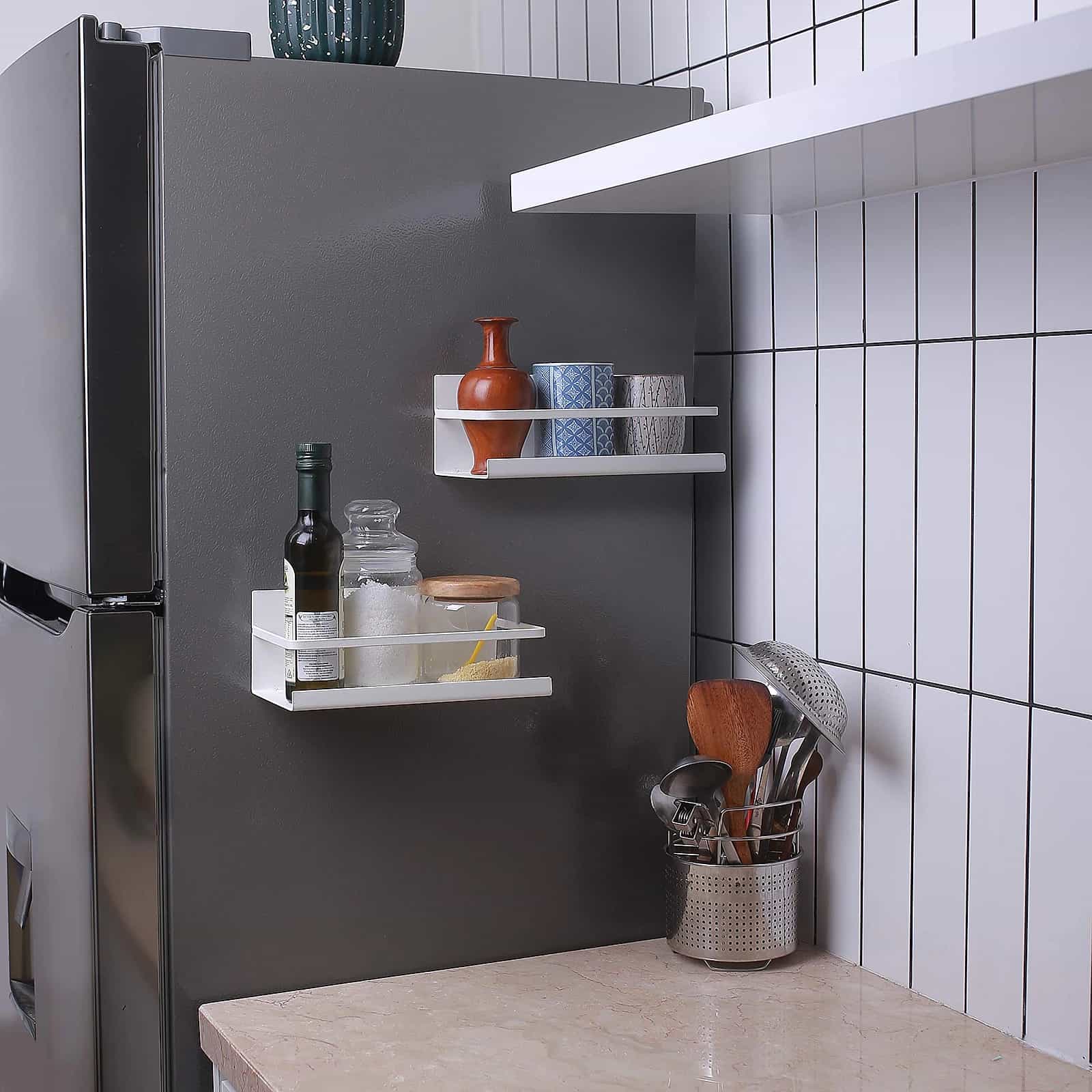 Adjustable Magnetic Fridge Rack Organizer (1 pc)