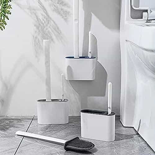 Wall-Mounted Silicone Toilet Brush Set