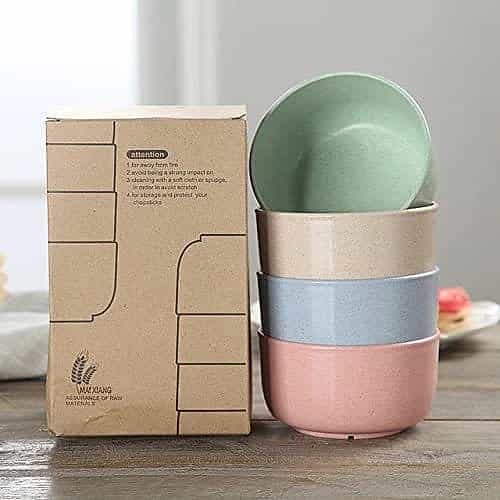 Wheat Straw Bowls Set of 4 – Eco-Friendly & Unbreakable | 12cm Diameter