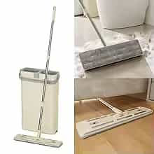 Self-Wringing Flat Mop & Slim Bucket Set – 360° Rotation