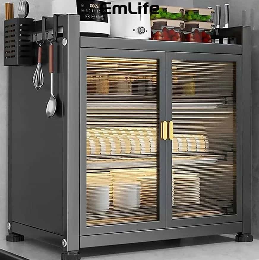 Large Capacity Kitchen Storage Cabinet – 3 Tier With Spoon Holder