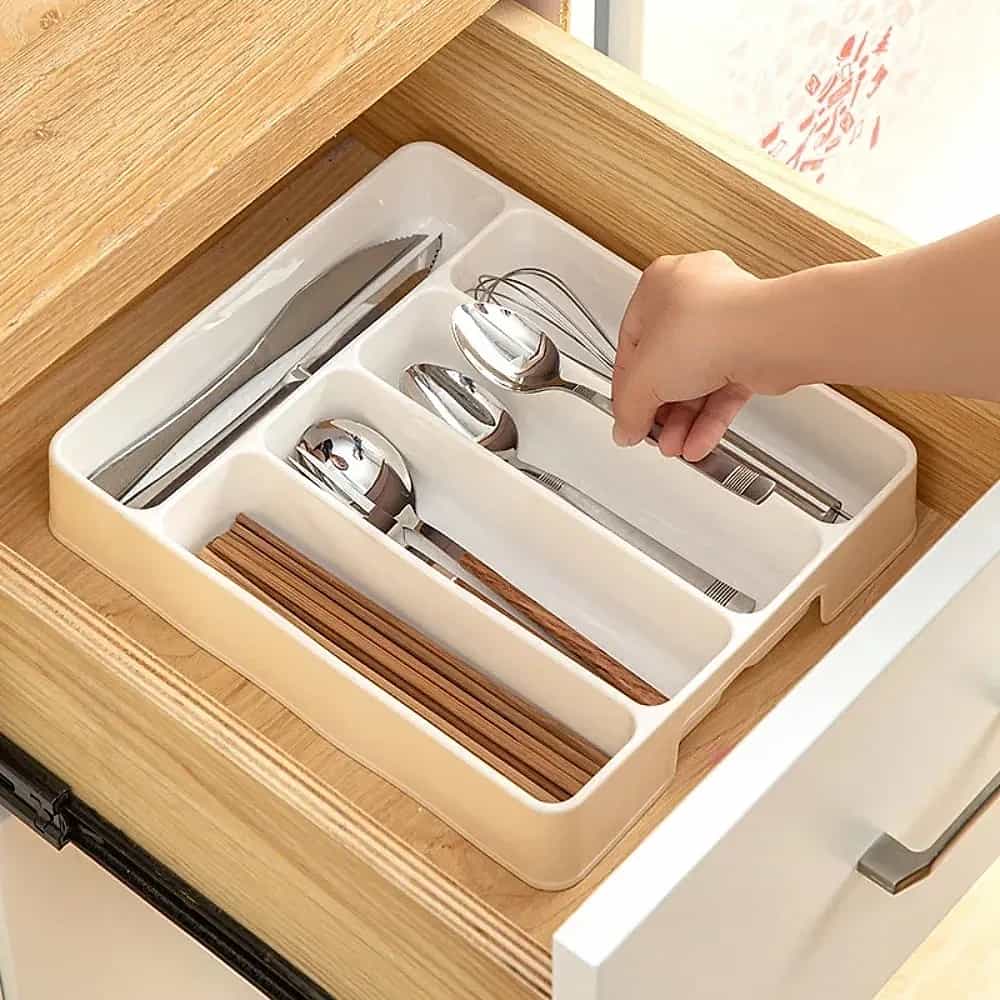 Cutlery Organizer – 5 Compartment Drawer Tray