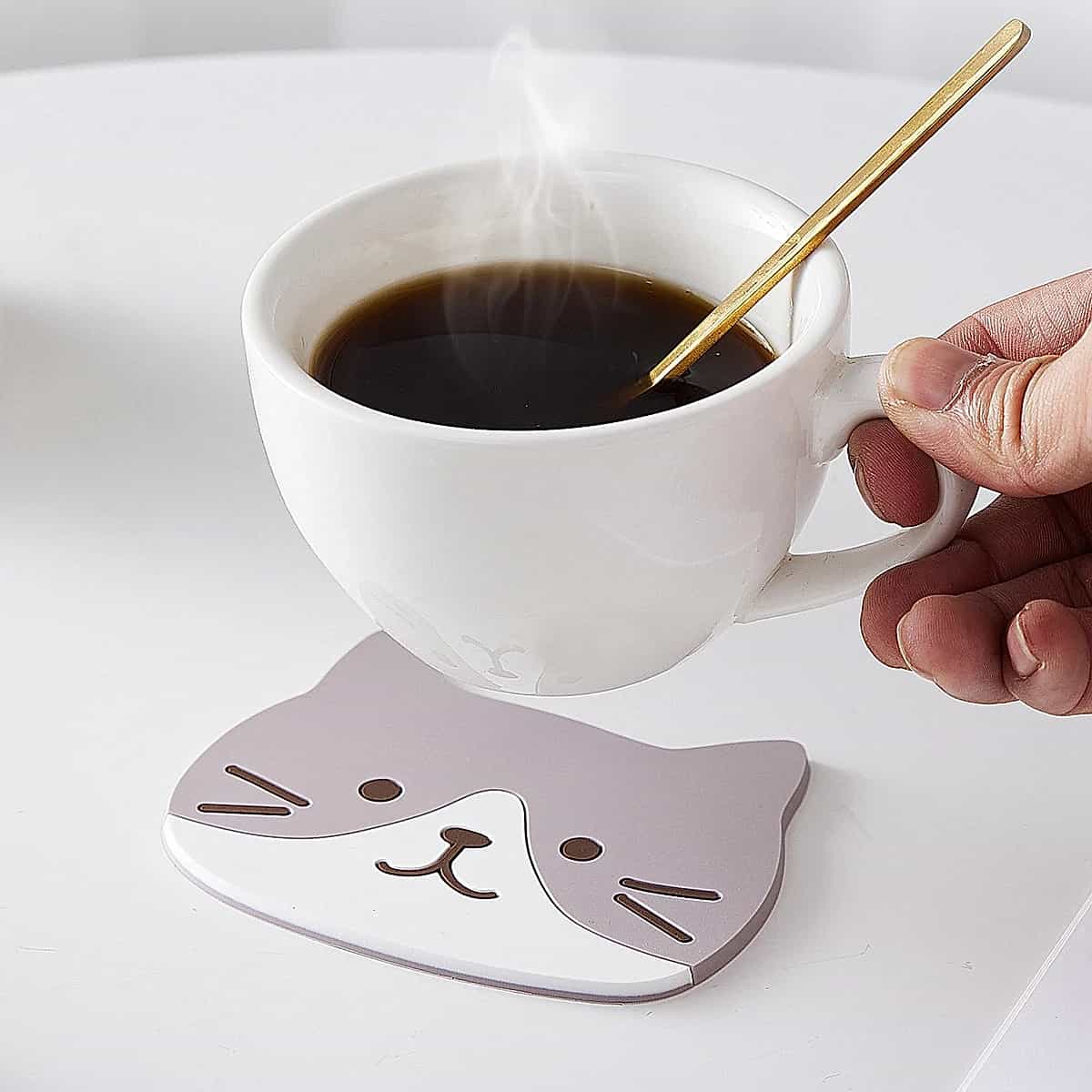 Cat-Shaped Silicone Coasters