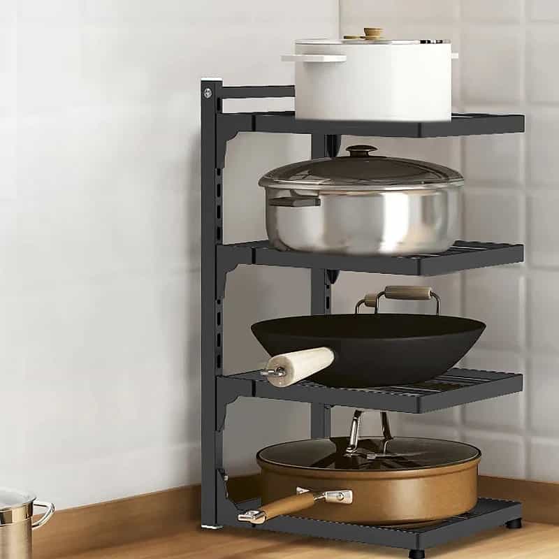 4-Layer Metal Pot & Pan Organizer Rack