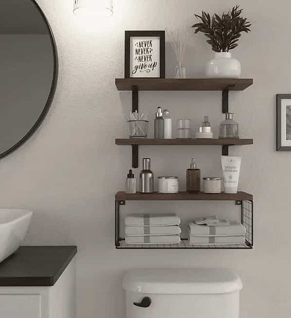 Wall‑Mounted Shelf with Basket Set ( 1 basket + 2 racks )