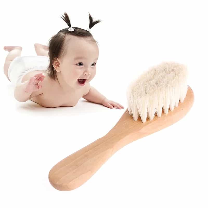 Wooden Baby Hair Brush with Soft Bristles