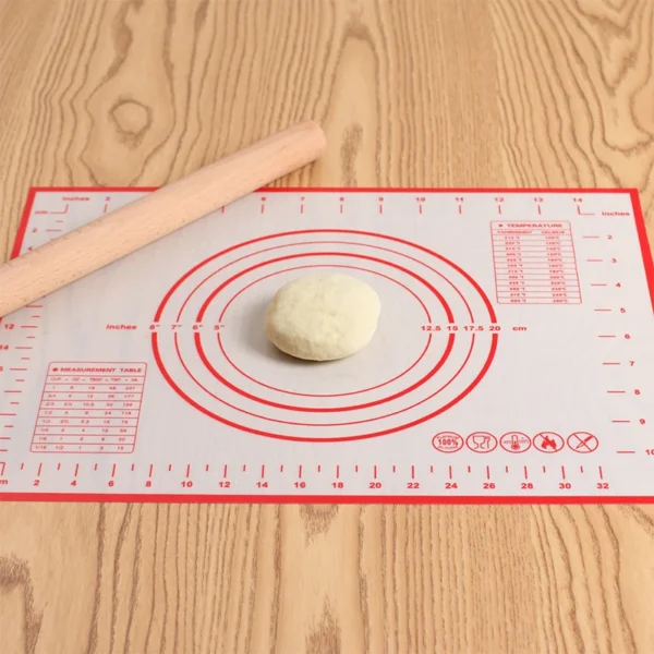 Non-Slip Silicone Kneading Mat with Measurements