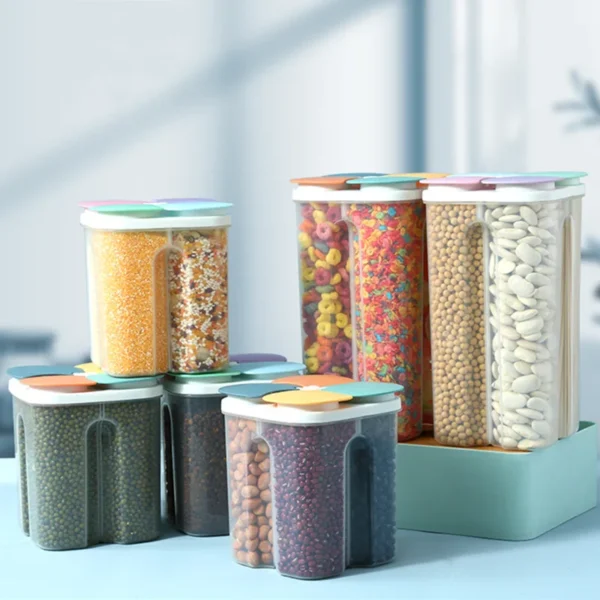 4-Grid Cereal Storage Box
