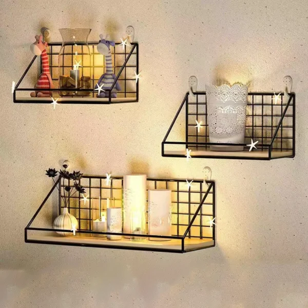 Wall Mounted Hanging Organizer Shelf with bar