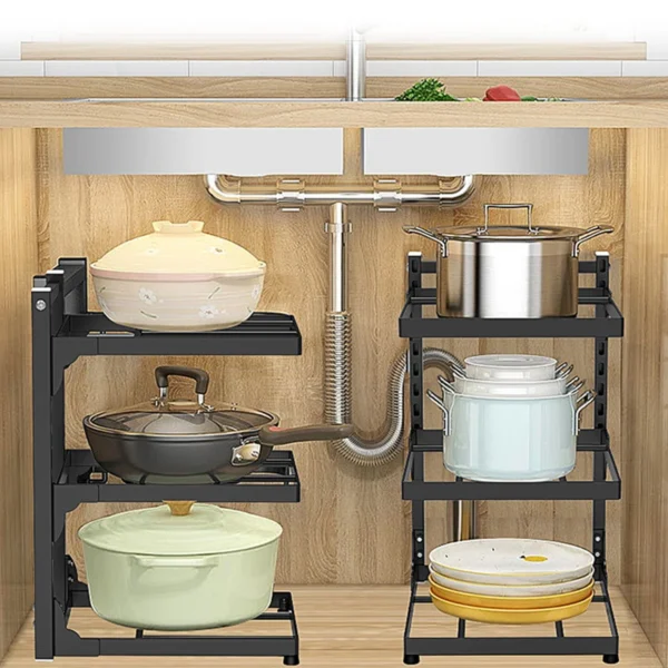 4-Layer Metal Pot & Pan Organizer Rack