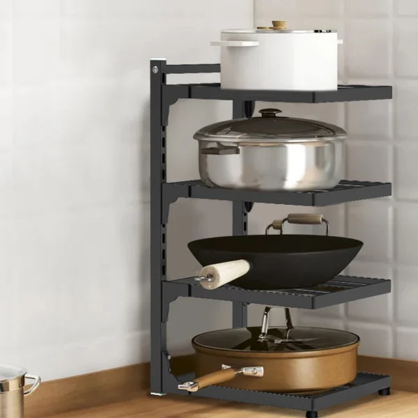 4-Layer Metal Pot & Pan Organizer Rack