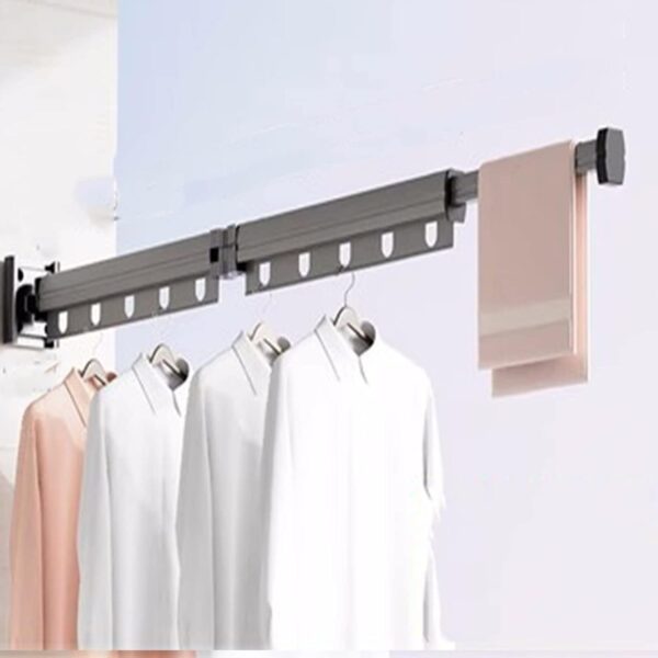 Retractable Wall-Mounted Drying Rack – Foldable, Space-Saving Metal Clothes Hanger