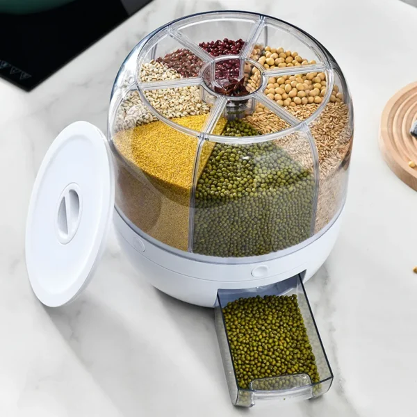 6-Grid Rotating Food Storage Dispenser