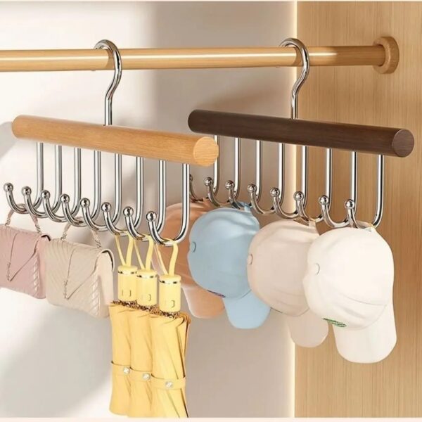 8 Hooks Hanger |  Belt and Tie Wooden Hanger